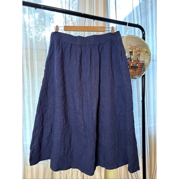 Pact Navy Button Front Skirt - Picture 3 of 5